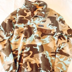 Mens Vintage Patagonia Camo Print Original Synchilla